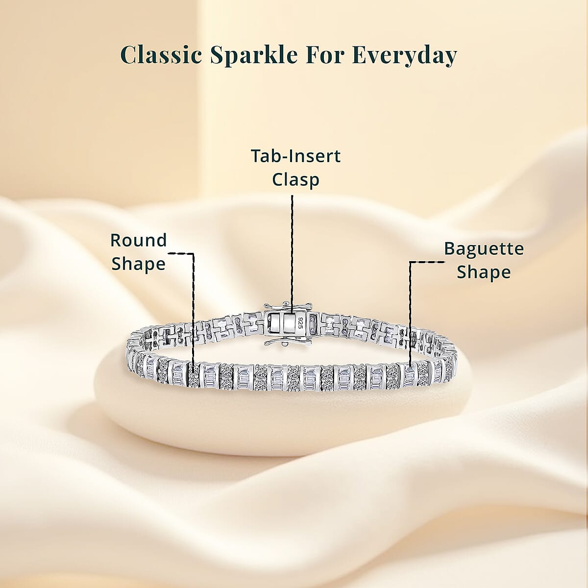 Luxuriant Lab Grown Diamond G SI 5.00 ctw Bracelet in Rhodium Over Sterling Silver (7.25 In) image number 5
