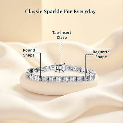 Luxuriant Lab Grown Diamond G SI 5.00 ctw Bracelet in Rhodium Over Sterling Silver (7.25 In)