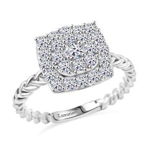 Luxuriant Lab Grown Diamond G SI 0.57 ctw Moonlit Promise Ring in Sterling Silver (Size 10.0)