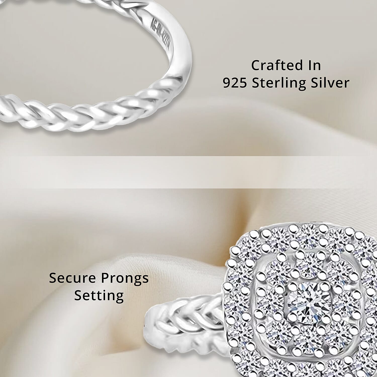 Luxuriant Lab Grown Diamond Ring in Sterling Silver 0.60 ctw (Size 10.0)