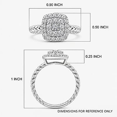 Luxuriant Lab Grown Diamond Ring in Sterling Silver 0.60 ctw (Size 10.0)