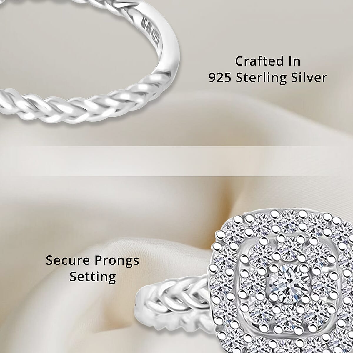 Doorbuster Luxuriant Lab Grown Diamond 0.57 ctw Ring in Sterling Silver (Size 11.0) image number 2