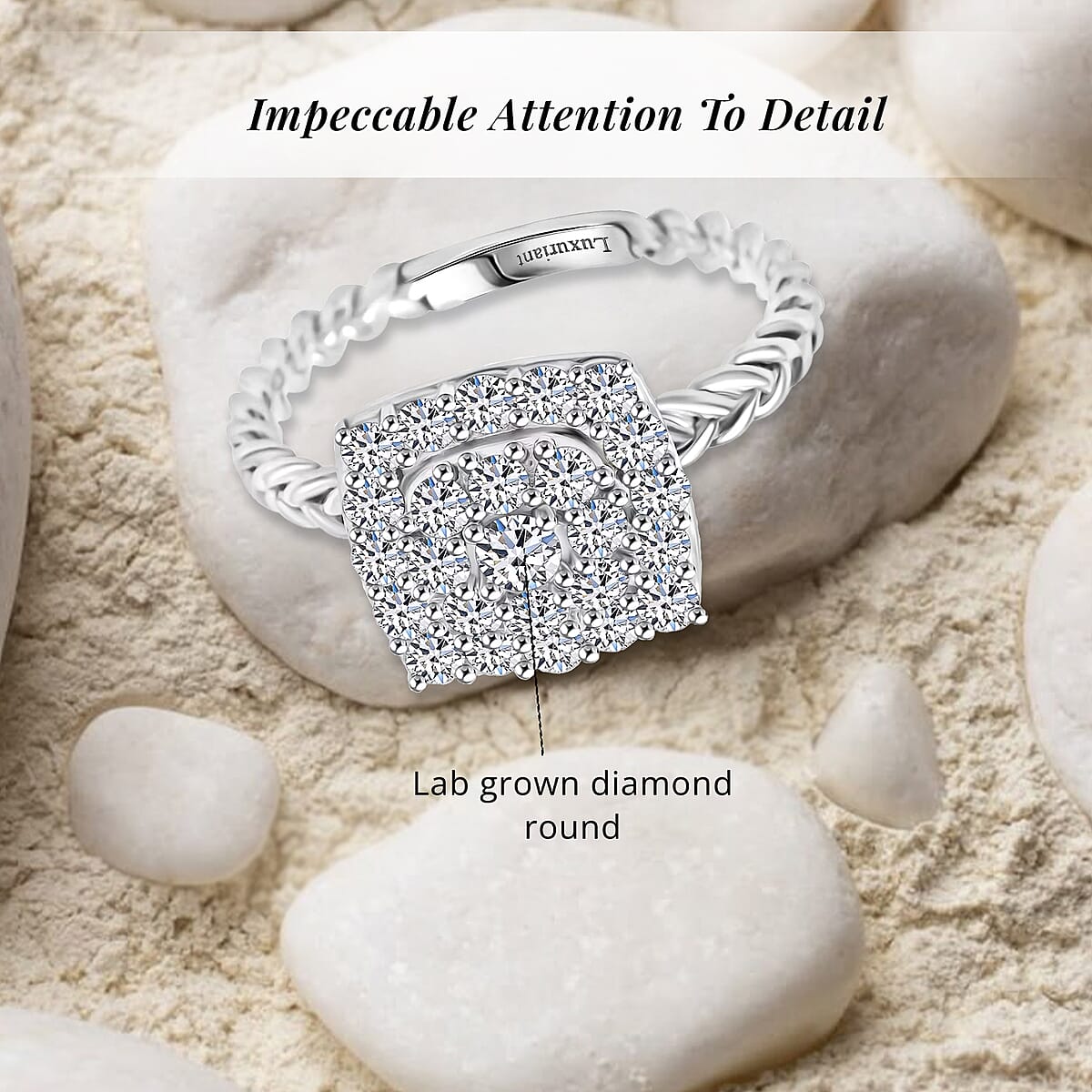 Doorbuster Luxuriant Lab Grown Diamond 0.57 ctw Ring in Sterling Silver (Size 11.0) image number 5