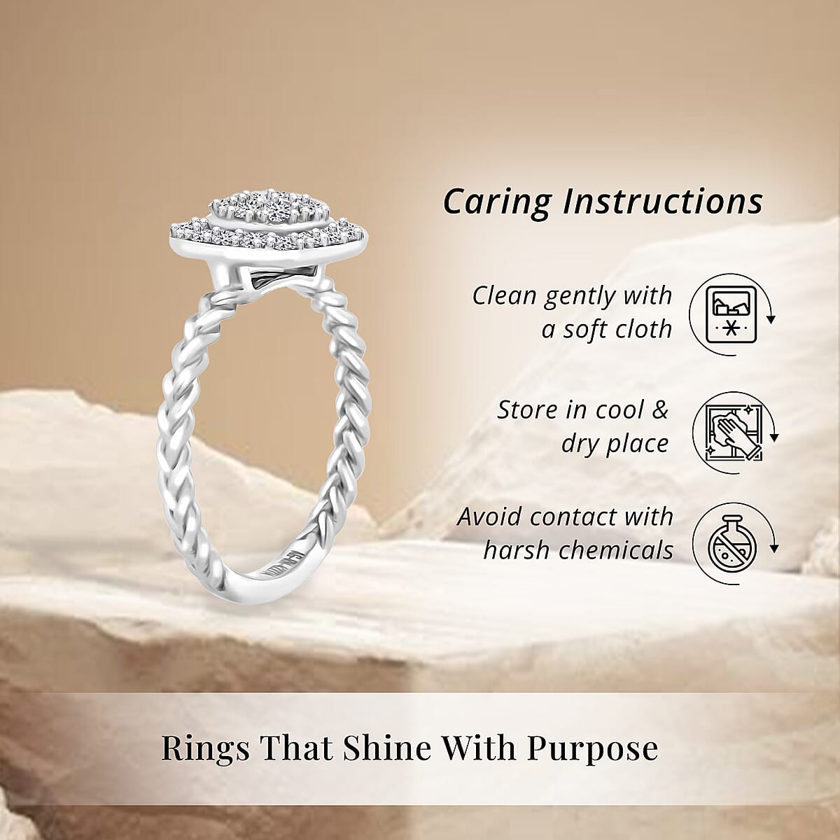 Doorbuster Luxuriant Lab Grown Diamond 0.57 ctw Ring in Sterling Silver (Size 11.0) image number 6