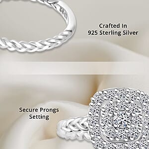 Luxuriant Lab Grown Diamond Ring in Sterling Silver 0.57 ctw (Size 5.0)