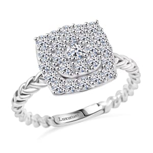 Luxuriant Lab Grown Diamond G SI 0.57 ctw Ring in Sterling Silver (Size 6.0)