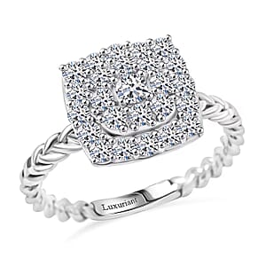 Doorbuster Luxuriant Lab Grown Diamond G SI 0.57 ctw Moonlit Promise Ring in Sterling Silver (Size 9.0)