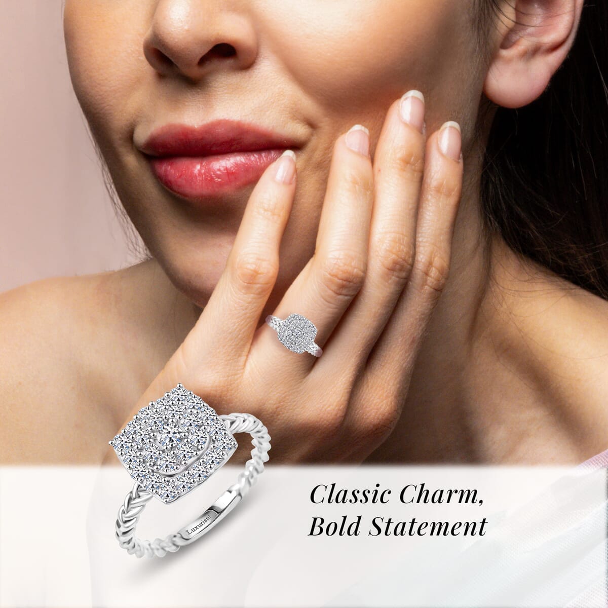 Luxuriant Lab Grown Diamond G SI 0.57 ctw Ring in Sterling Silver (Size 9.0) image number 1