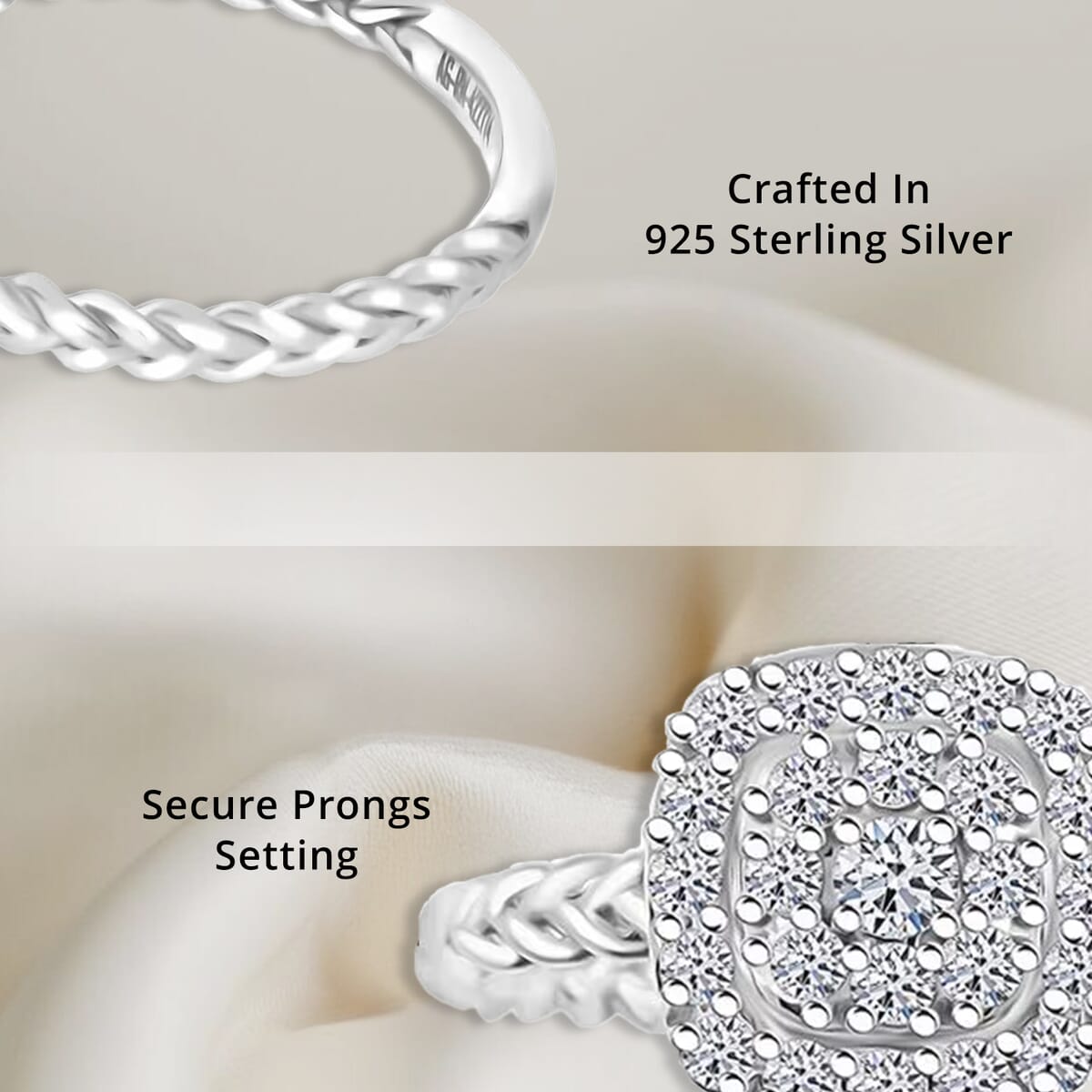 Luxuriant Lab Grown Diamond G SI 0.57 ctw Ring in Sterling Silver (Size 9.0) image number 2