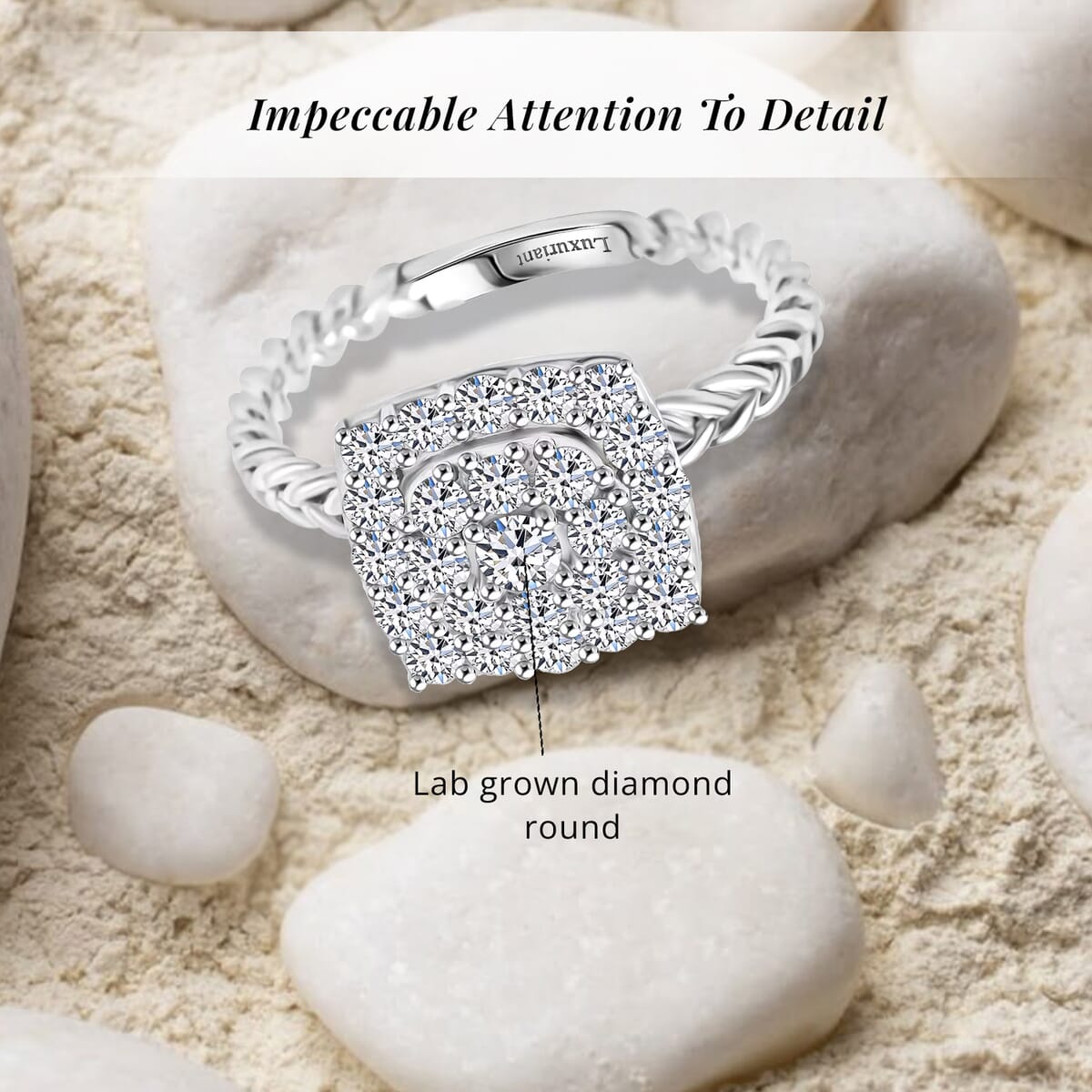 Luxuriant Lab Grown Diamond G SI 0.57 ctw Ring in Sterling Silver (Size 9.0) image number 5