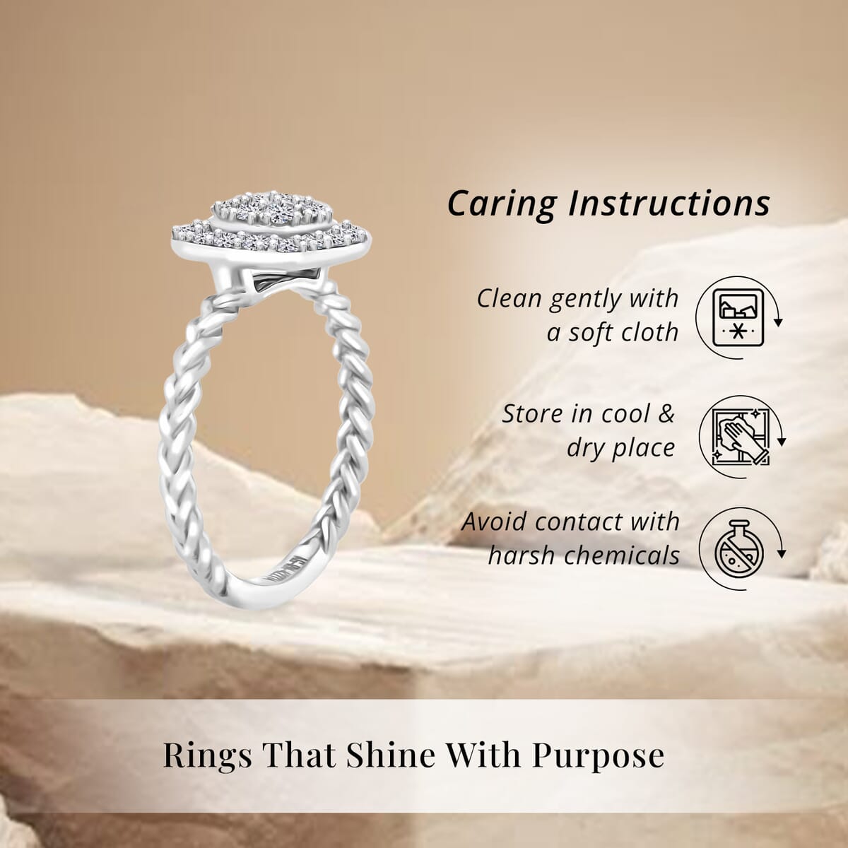Luxuriant Lab Grown Diamond G SI 0.57 ctw Ring in Sterling Silver (Size 9.0) image number 6