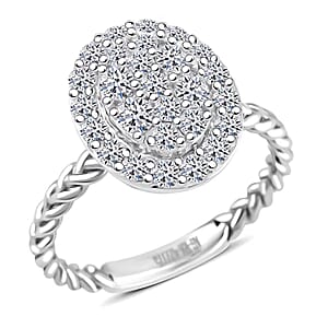 Luxuriant Lab Grown Diamond G SI 0.57 ctw Moonlit Promise Ring in Sterling Silver (Size 6.0)