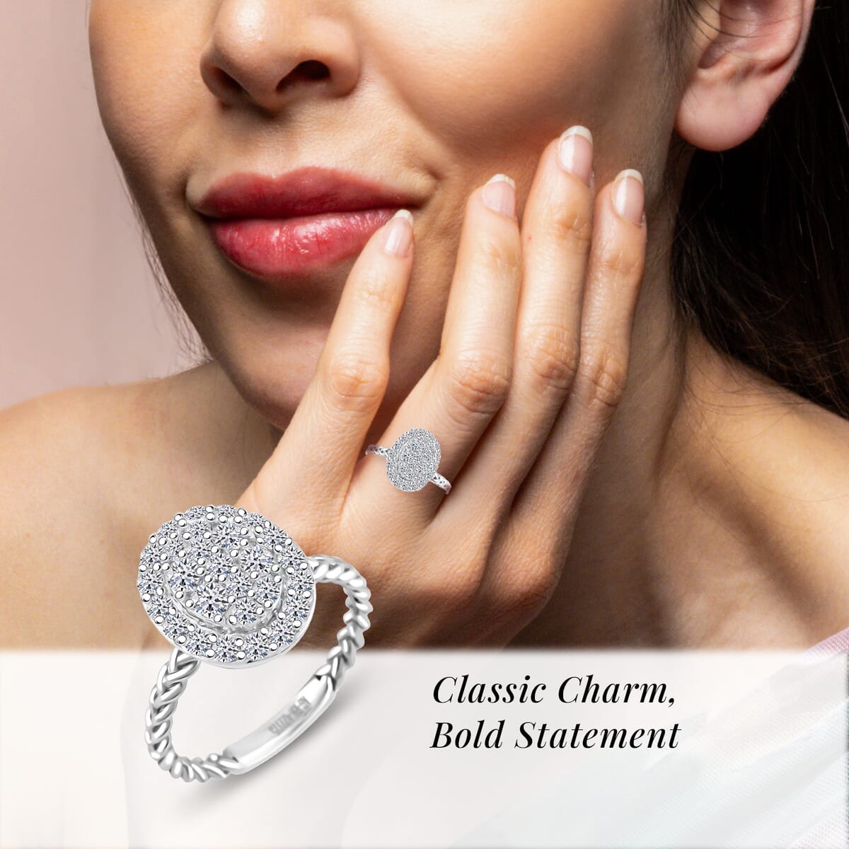 Luxuriant Lab Grown Diamond G SI 0.57 ctw Ring in Sterling Silver (Size 6.0) image number 1