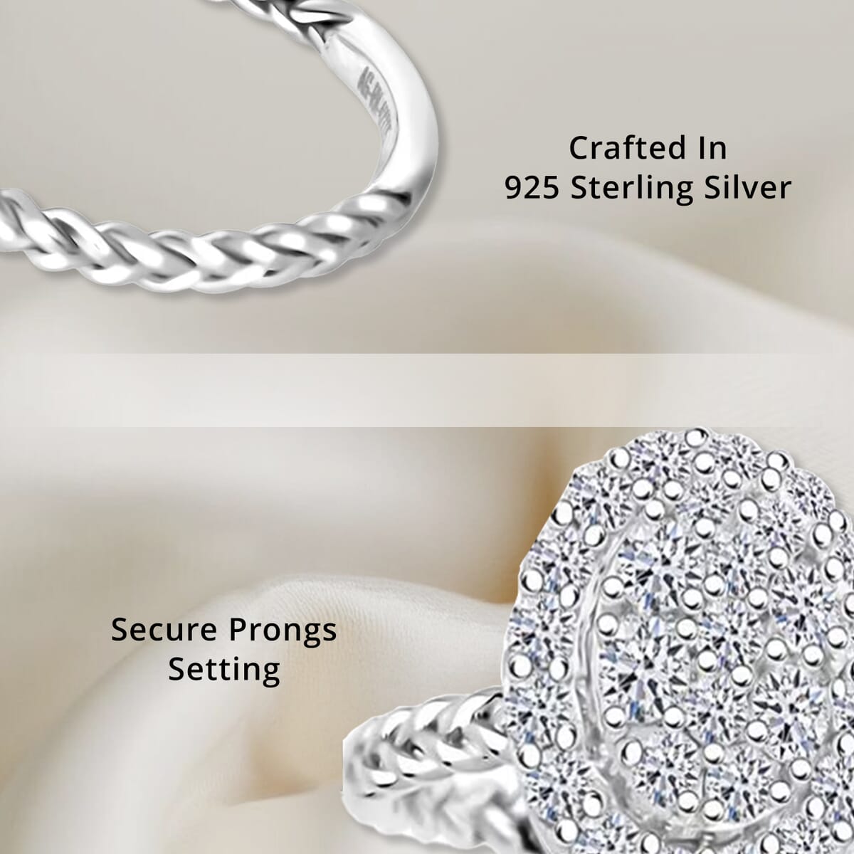Luxuriant Lab Grown Diamond G SI 0.57 ctw Ring in Sterling Silver (Size 6.0) image number 2