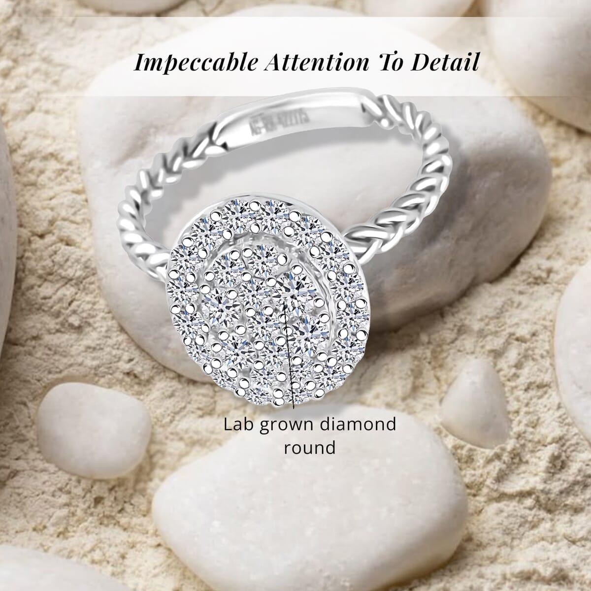 Luxuriant Lab Grown Diamond G SI 0.57 ctw Ring in Sterling Silver (Size 6.0) image number 5
