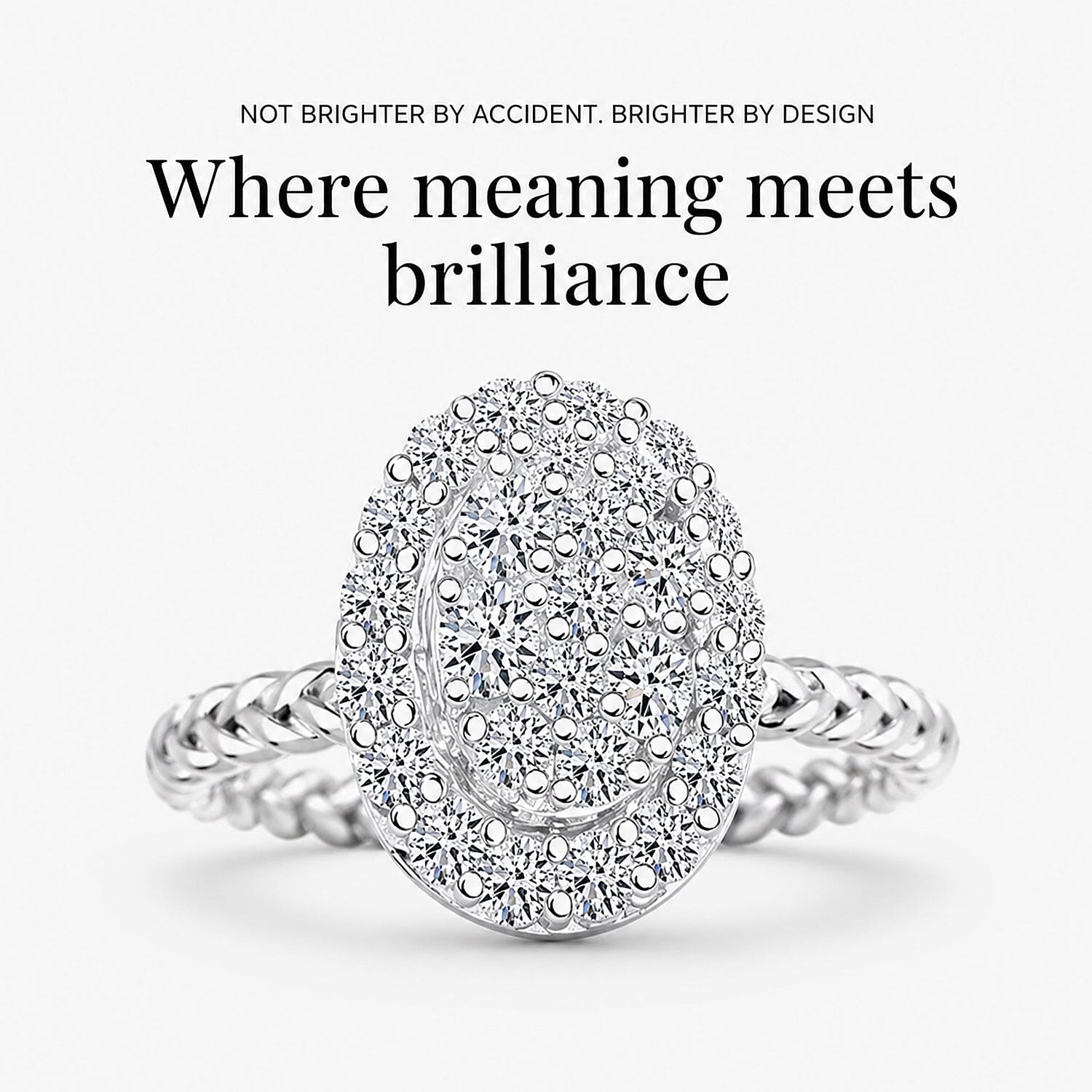 Luxuriant Lab Grown Diamond G SI 0.60 ctw Moonlit Promise Ring in Sterling Silver (Size 7.0)