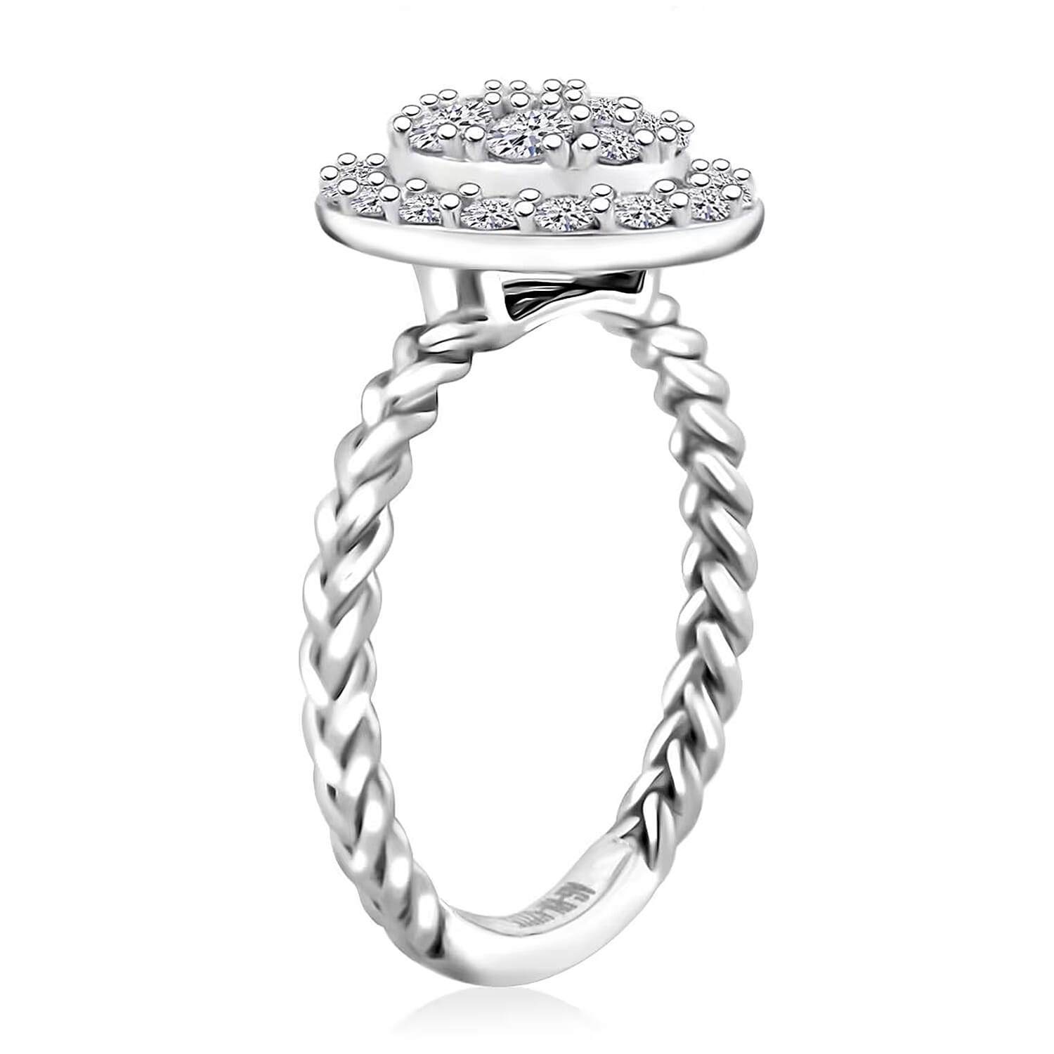 Luxuriant Lab Grown Diamond G SI 0.60 ctw Moonlit Promise Ring in Sterling Silver (Size 7.0)
