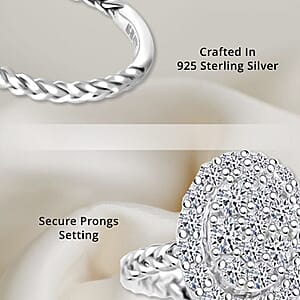 Luxuriant Lab Grown Diamond G SI 0.60 ctw Moonlit Promise Ring in Sterling Silver (Size 9.0)