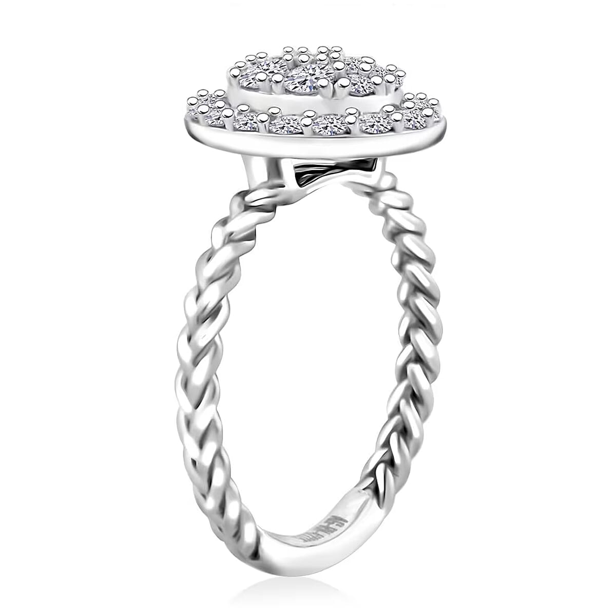 Doorbuster Luxuriant Lab Grown Diamond G SI 0.57 ctw Moonlit Promise Ring in Sterling Silver (Size 9.0) image number 8