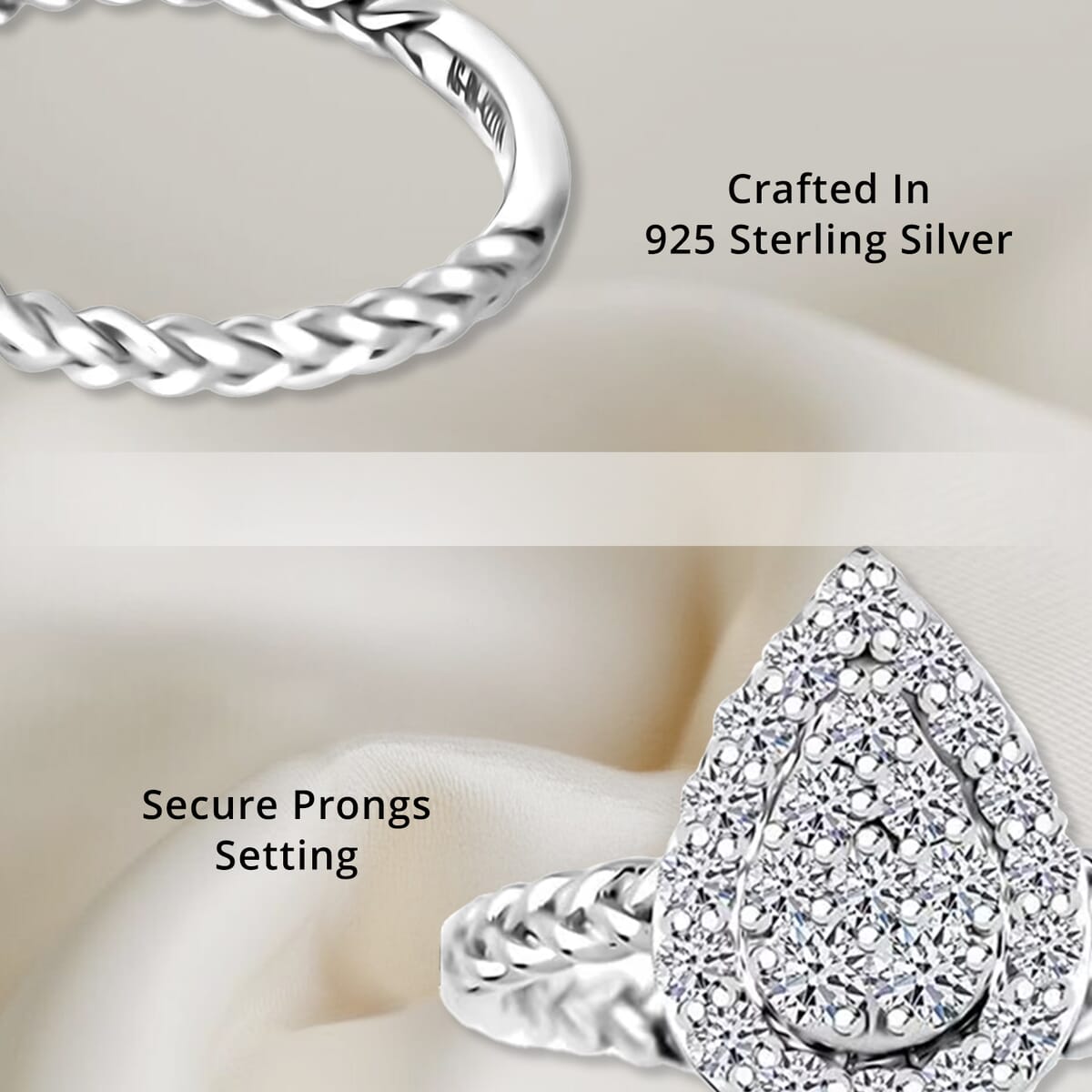 Luxuriant Lab Grown Diamond 0.57 ctw Ring in Sterling Silver (Size 11.0) image number 2