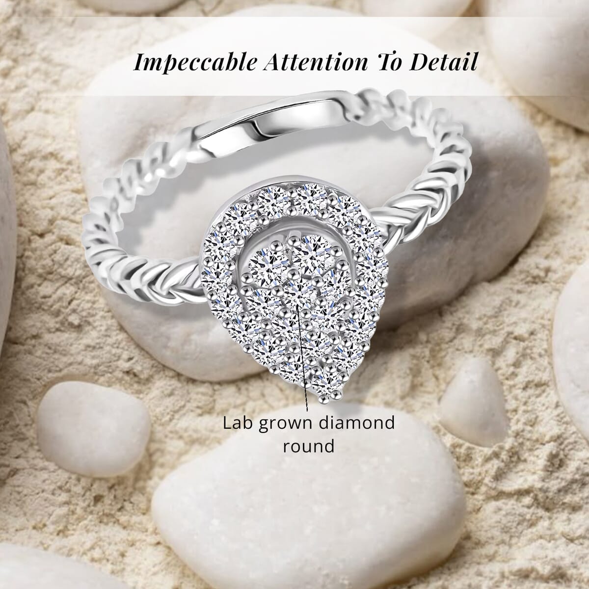 Luxuriant Lab Grown Diamond 0.57 ctw Ring in Sterling Silver (Size 11.0) image number 5