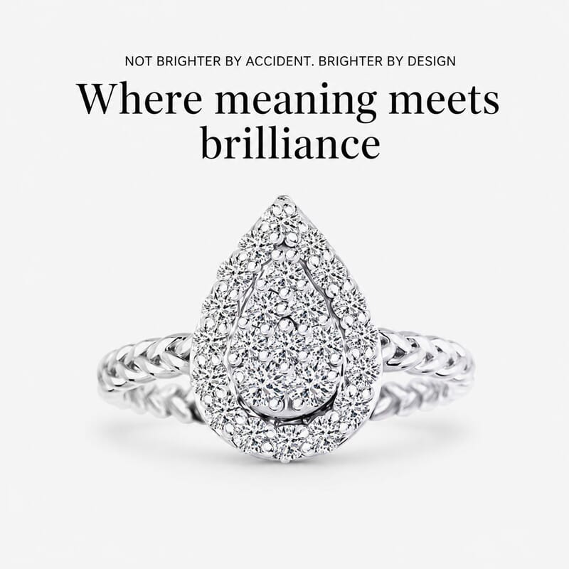 Luxuriant Lab Grown Diamond G SI 0.60 ctw Moonlit Promise Ring in Sterling Silver (Size 5.0)