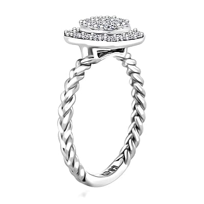 Luxuriant Lab Grown Diamond G SI 0.60 ctw Moonlit Promise Ring in Sterling Silver (Size 6.0)