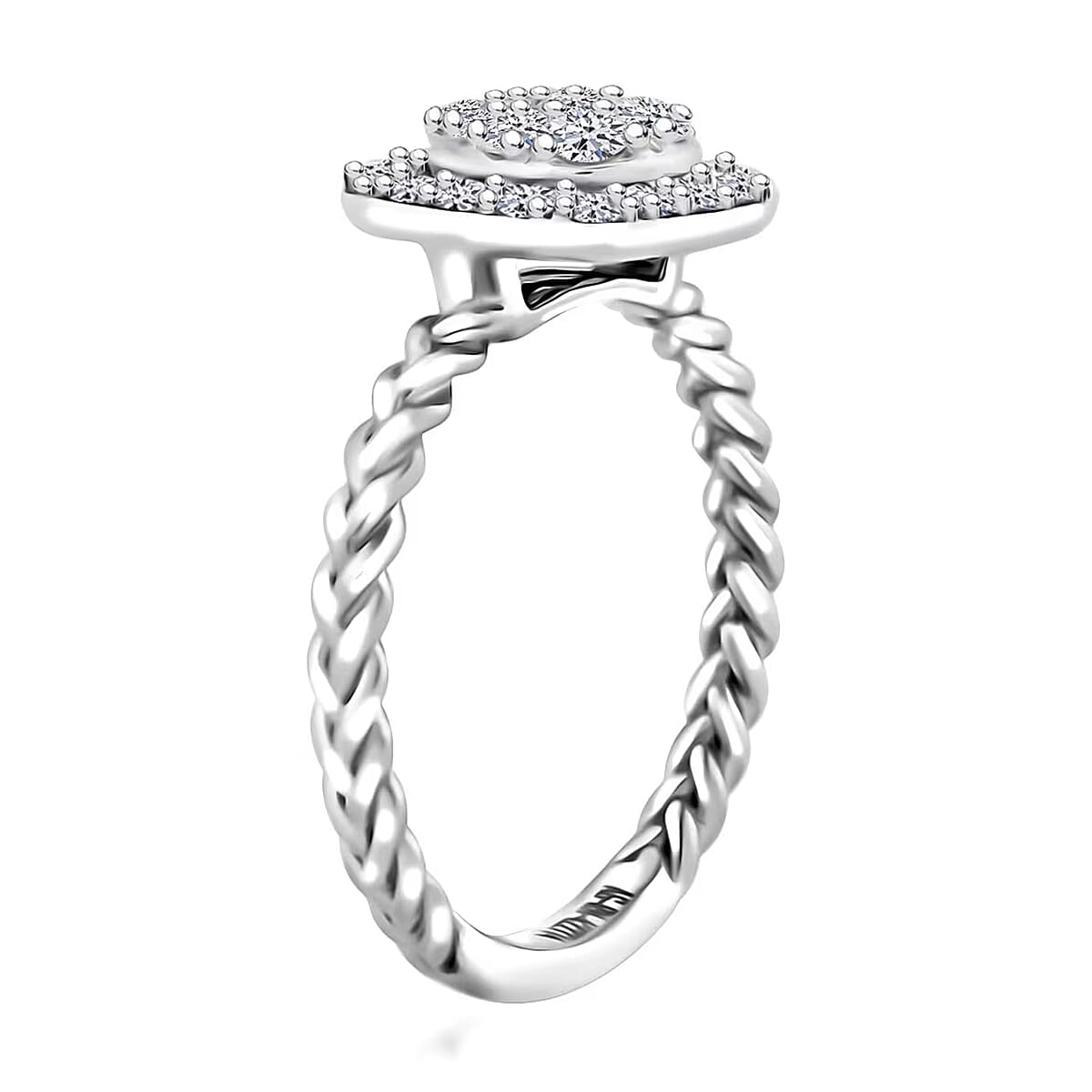 Doorbuster Luxuriant Lab Grown Diamond G SI 0.57 ctw Moonlit Promise Ring in Sterling Silver (Size 7.0) image number 8