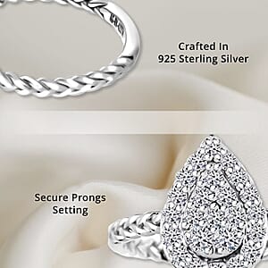 Luxuriant Lab Grown Diamond G SI 0.60 ctw Moonlit Promise Ring in Sterling Silver (Size 9.0)