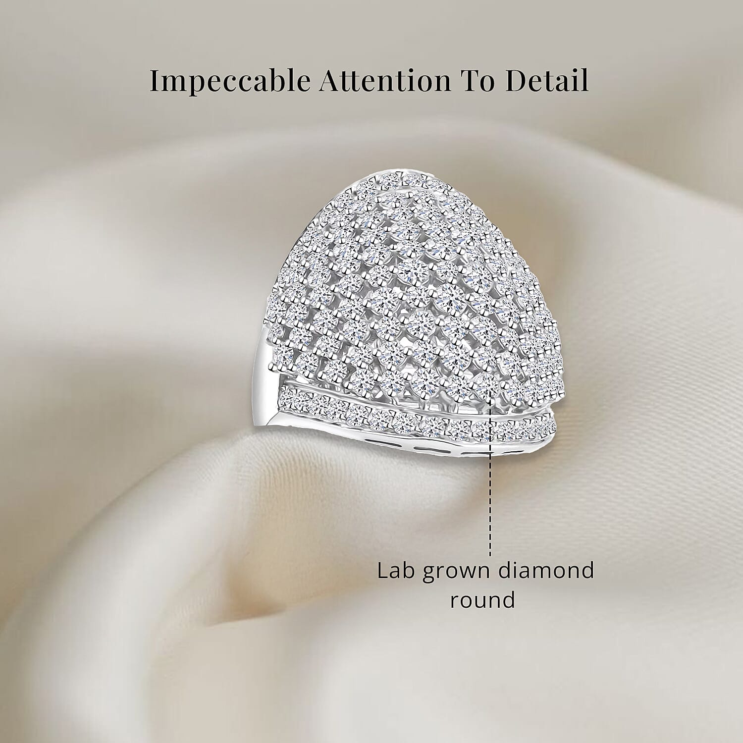 Luxuriant Lab Grown Diamond G SI 3.25 ctw Ring in Sterling Silver (Size 10.0)