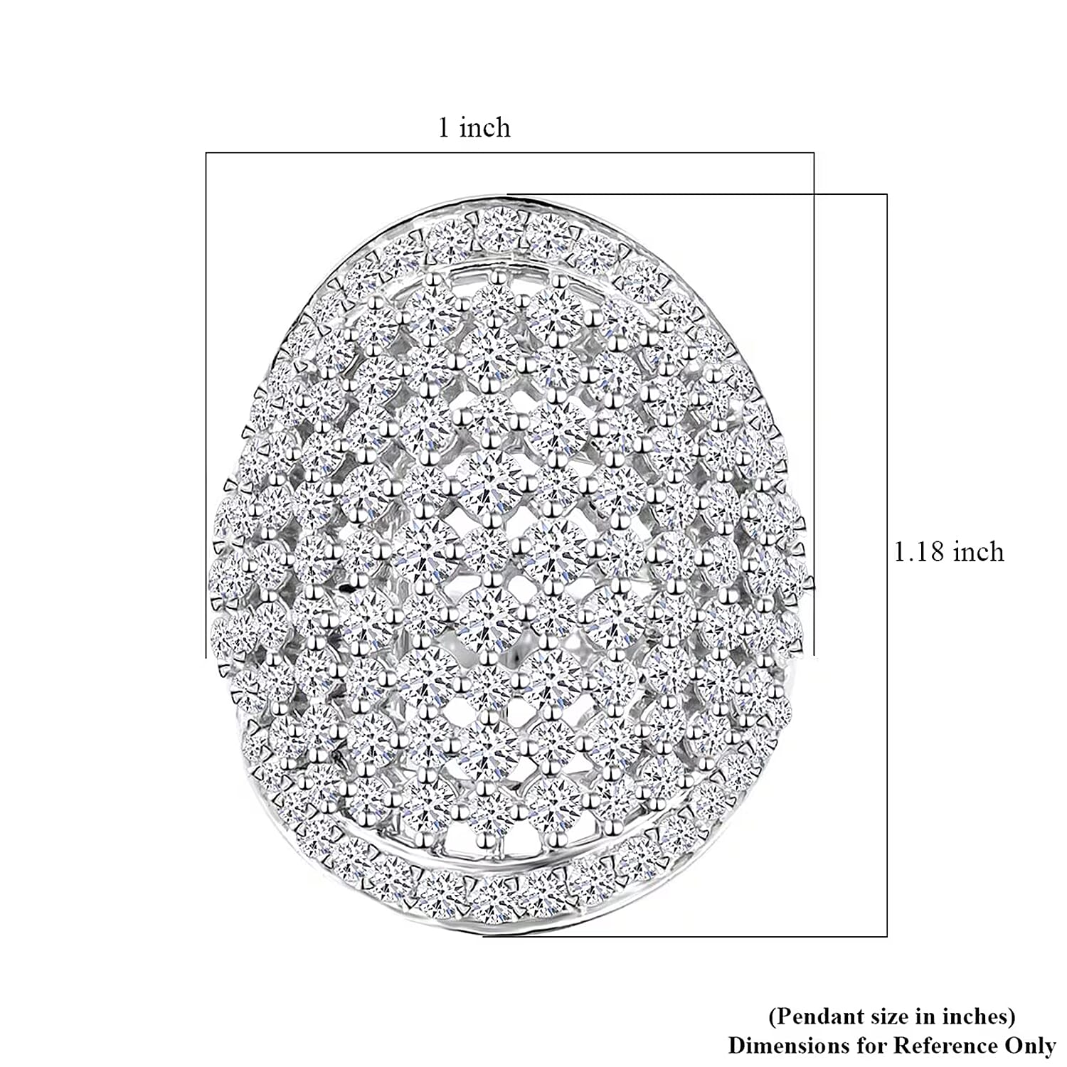 Luxuriant Lab Grown Diamond G SI 3.25 ctw Ring in Sterling Silver (Size 10.0)