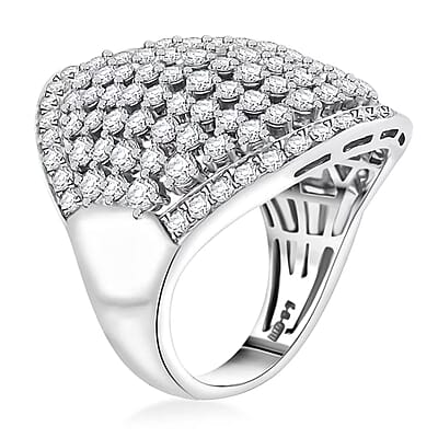 Luxuriant Lab Grown Diamond G SI 3.25 ctw Ring in Sterling Silver (Size 10.0)