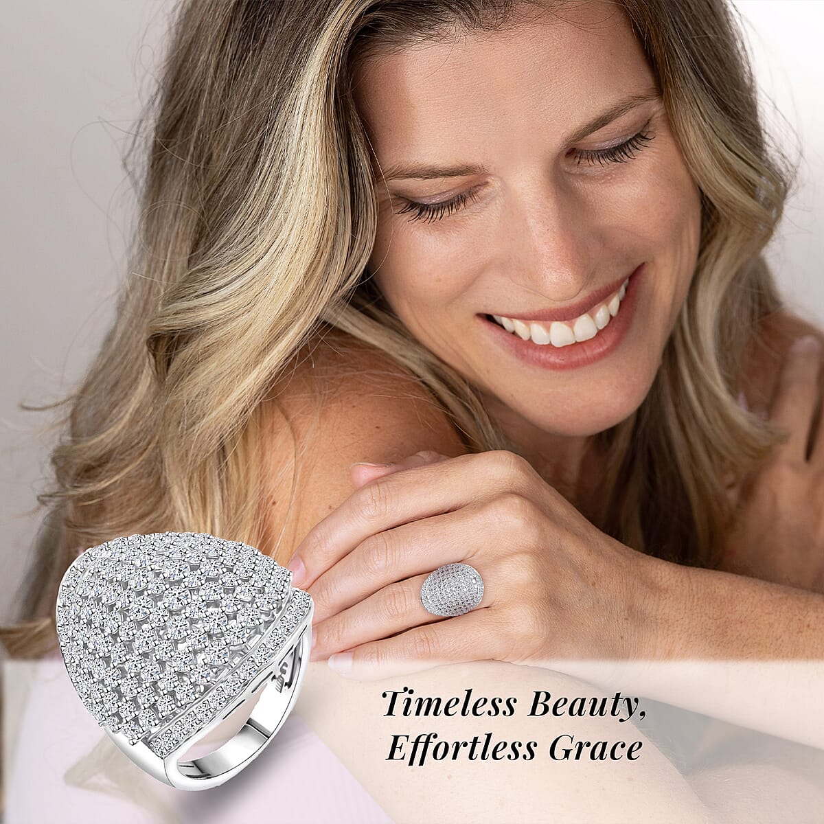 Luxuriant Lab Grown Diamond G SI 3.25 ctw Ring in Sterling Silver (Size 11.0) image number 1