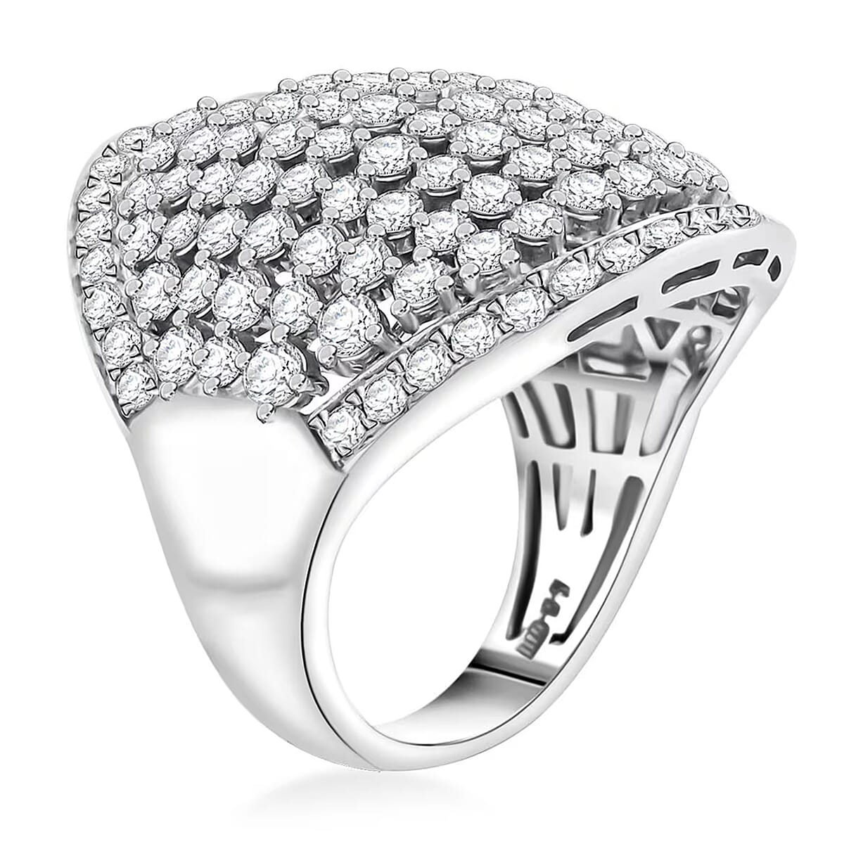 Luxuriant Lab Grown Diamond G SI 3.25 ctw Ring in Sterling Silver (Size 11.0) image number 8