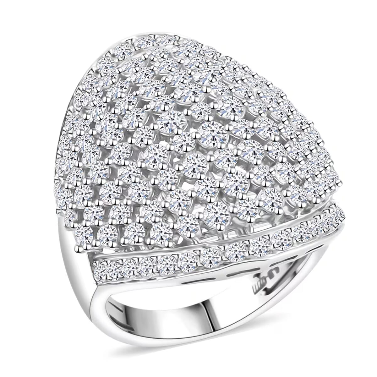 Luxuriant Lab Grown Diamond G SI 3.25 ctw Ring in Sterling Silver (Size 5.0) image number 0