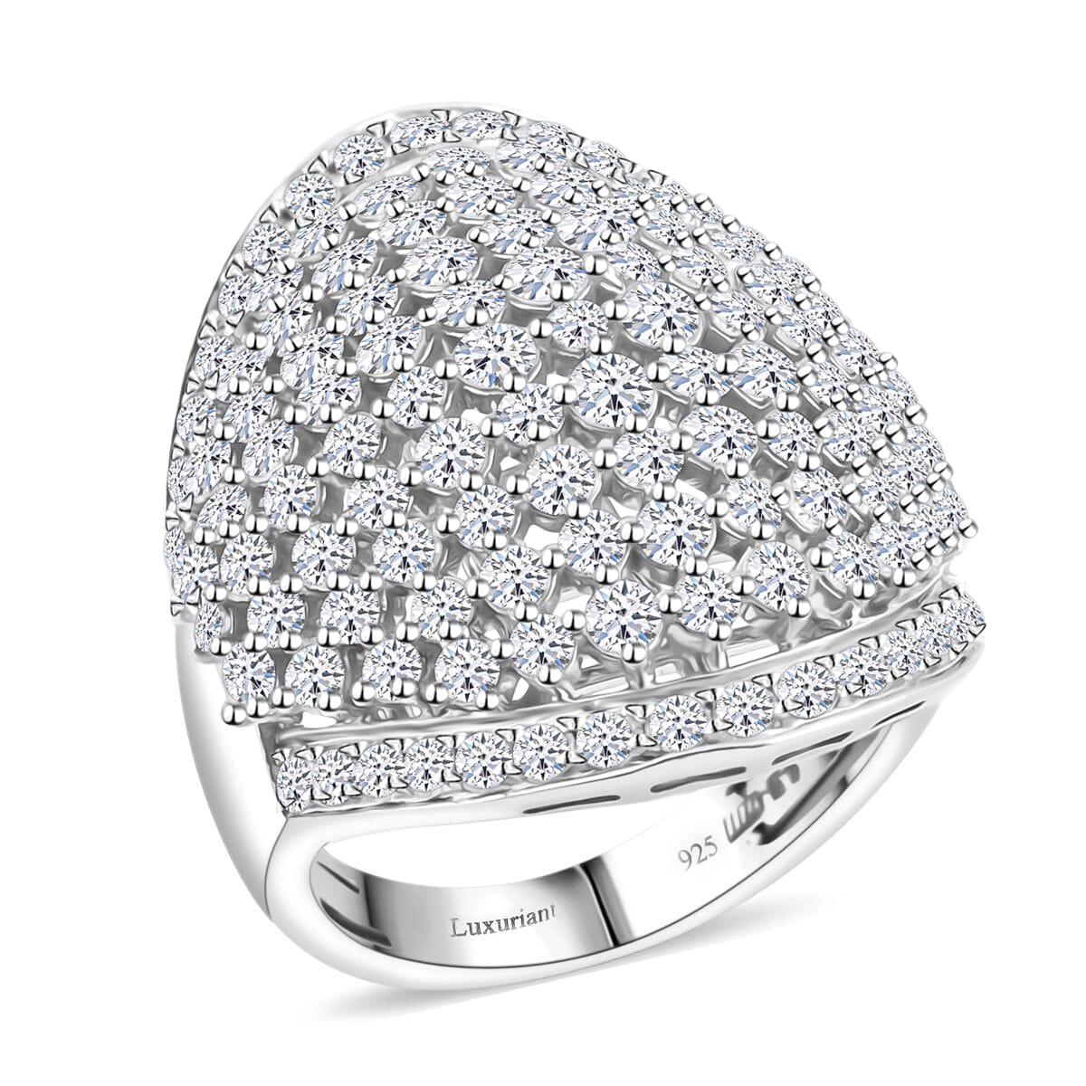 Luxuriant Lab Grown Diamond G SI 3.25 ctw Ring in Sterling Silver (Size 6.0) image number 0