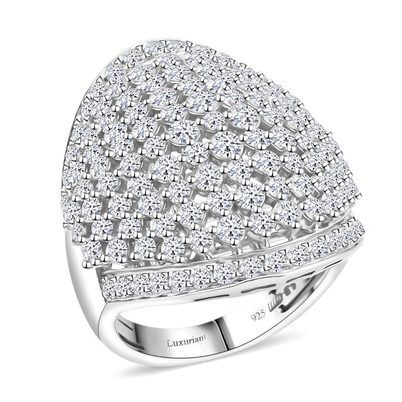 Doorbuster Luxuriant Lab Grown Diamond G SI 3.25 ctw Ring in Sterling Silver (Size 7.0)