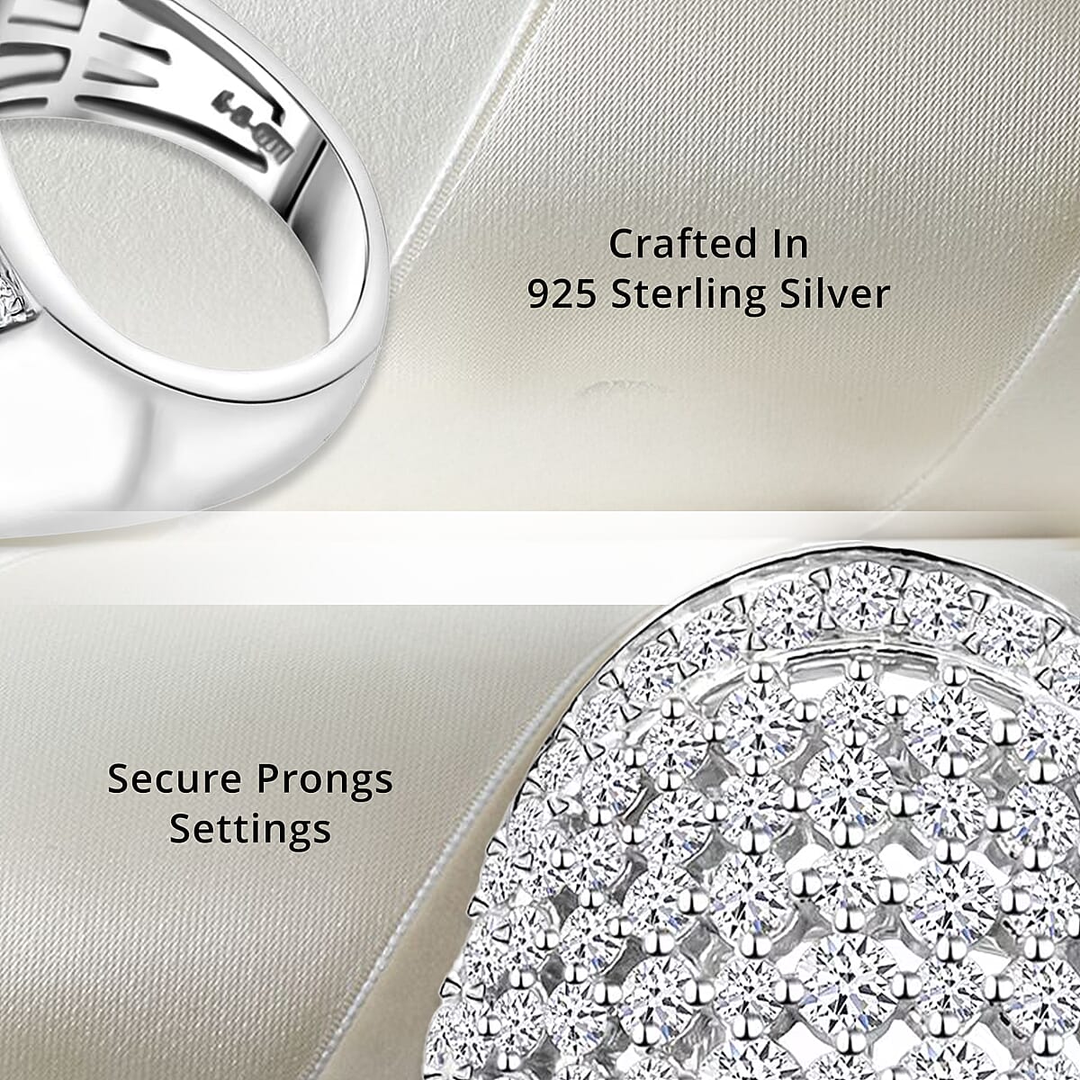 Luxuriant Lab Grown Diamond G SI 3.25 ctw Ring in Sterling Silver (Size 8.0) image number 2
