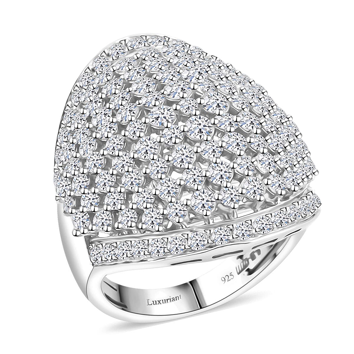 Luxuriant Lab Grown Diamond G SI 3.25 ctw Ring in Sterling Silver (Size 9.0) image number 0