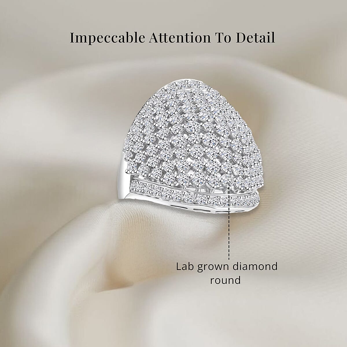 Luxuriant Lab Grown Diamond G SI 3.25 ctw Ring in Sterling Silver (Size 9.0) image number 5