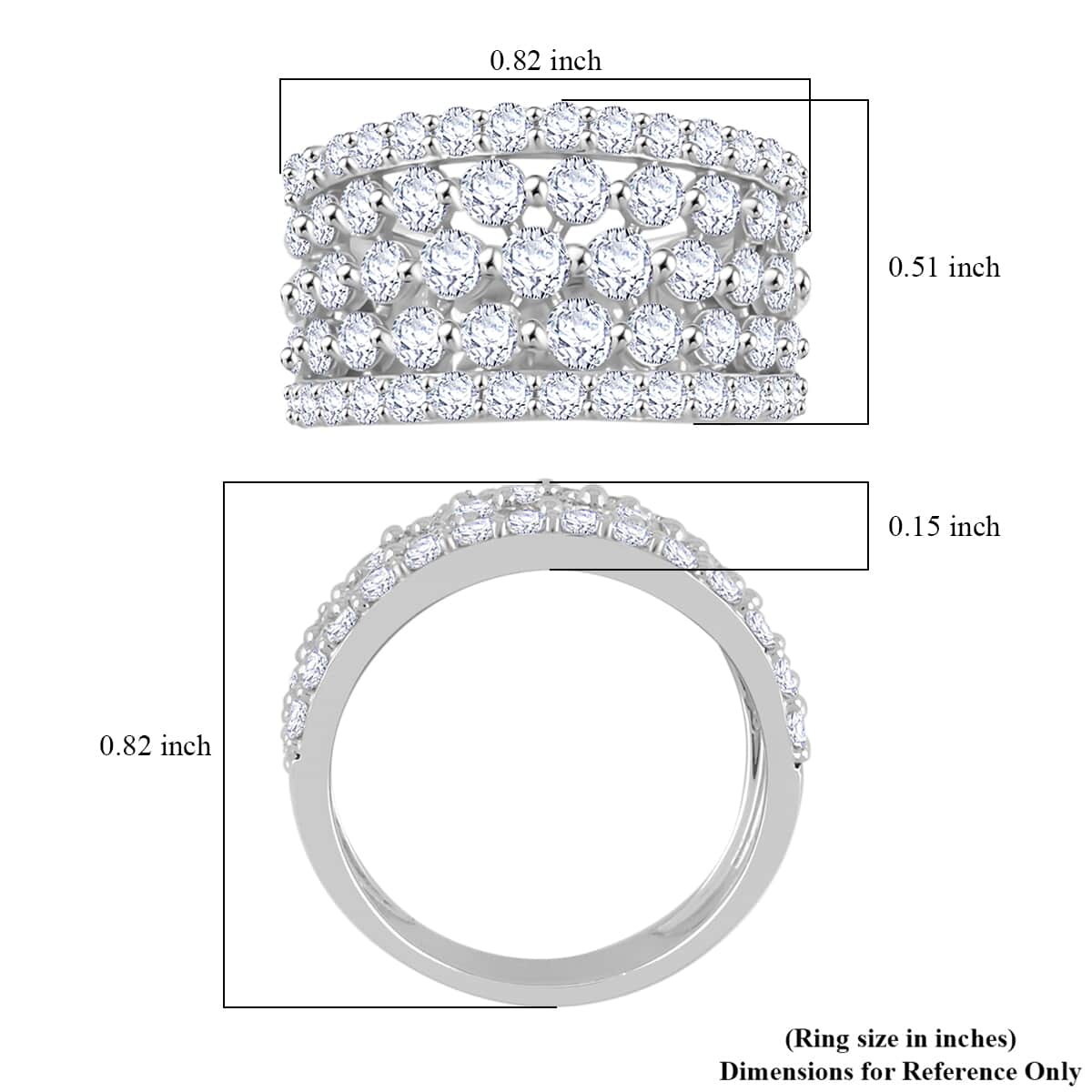 Luxuriant Lab Grown Diamond G SI 2.05 ctw Ring in Sterling Silver (Size 10.0) image number 5