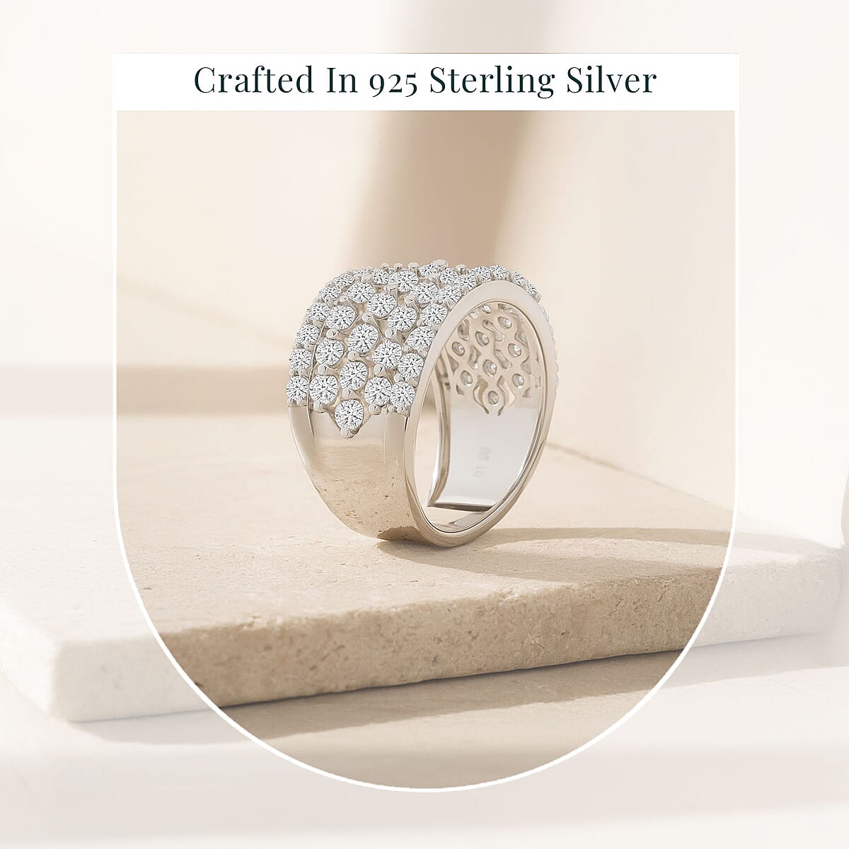 Luxuriant Lab Grown Diamond G SI 2.05 ctw Ring in Sterling Silver (Size 11.0) image number 2
