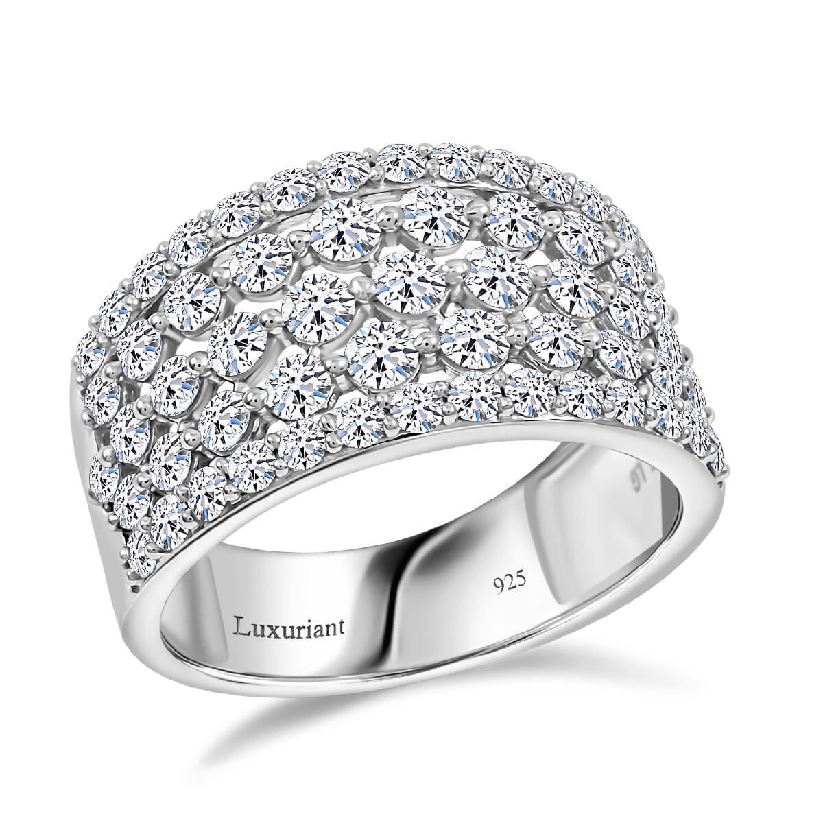 Luxuriant Lab Grown Diamond G SI 2.05 ctw Ring in Sterling Silver (Size 6.0) image number 0