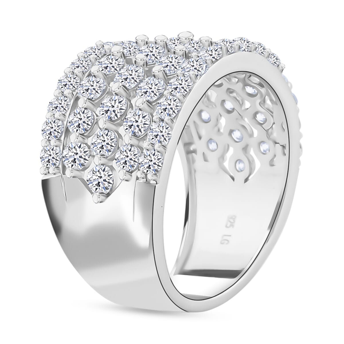 Luxuriant Lab Grown Diamond G SI 2.05 ctw Ring in Sterling Silver (Size 6.0) image number 3