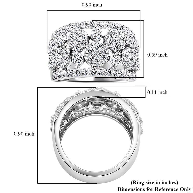 Luxuriant Lab Grown Diamond Ring in Sterling Silver 2.00 ctw  (Size 10.0) (G, SI)
