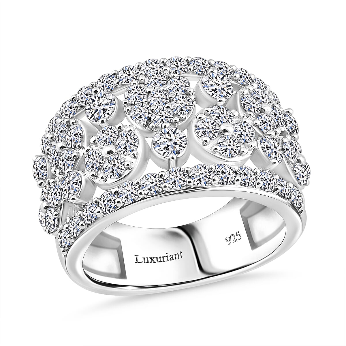 Luxuriant Lab Grown Diamond G SI 2.04 ctw Ring in Sterling Silver (Size 11.0) image number 0