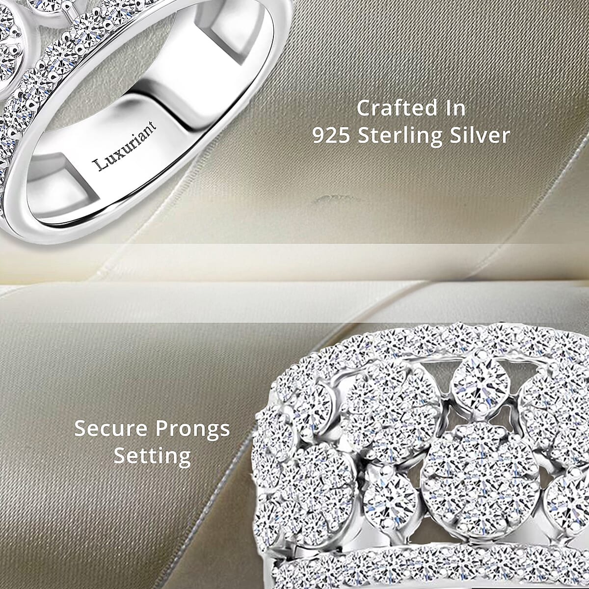 Luxuriant Lab Grown Diamond G SI 2.04 ctw Ring in Sterling Silver (Size 11.0) image number 2