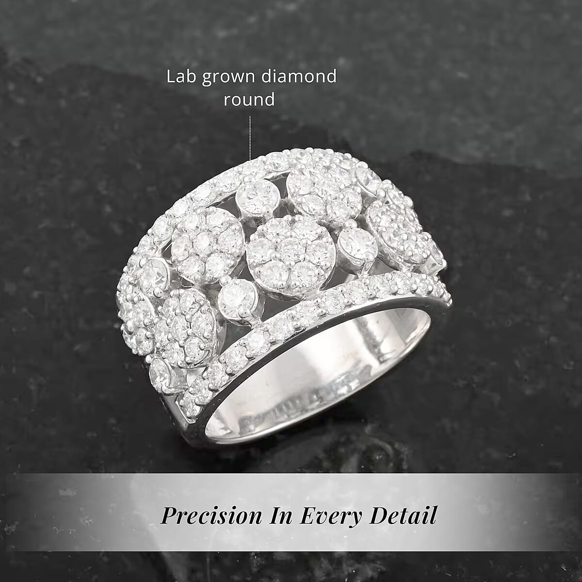 Luxuriant Lab Grown Diamond G SI 2.04 ctw Ring in Sterling Silver (Size 11.0) image number 5