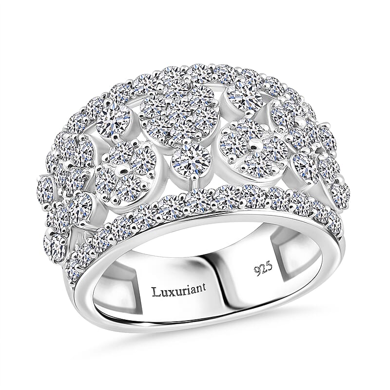 Luxuriant Lab Grown Diamond Ring in Sterling Silver 2.00 ctw  (Size 6.0) (G, SI)