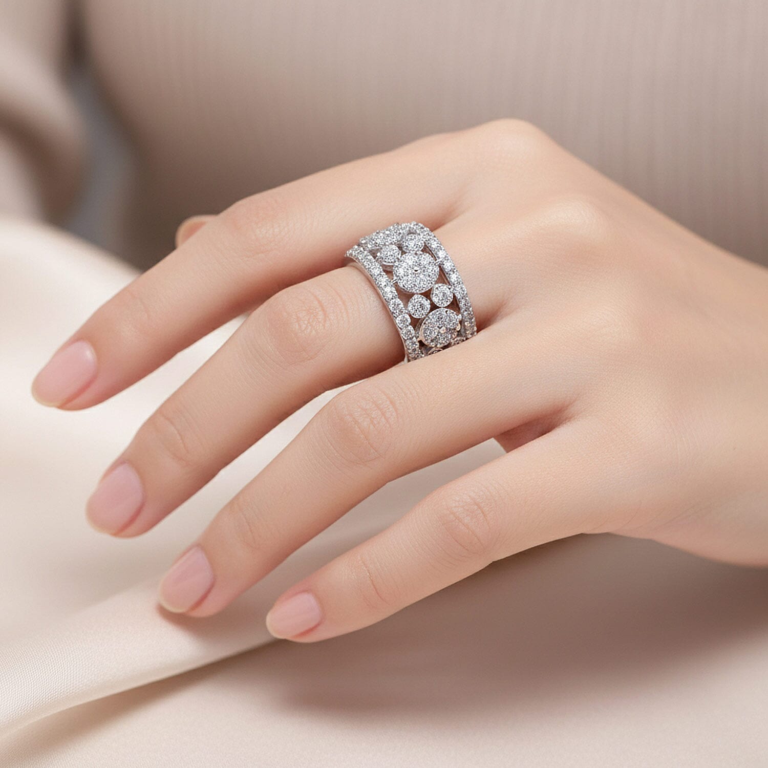 Luxuriant Lab Grown Diamond (G, SI) Ring in Sterling Silver (Size 10.0) (Delivery in 08 - 10 Days) 2.04 ctw
